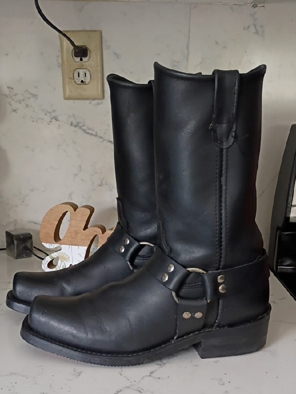 DOUBLE H Men's Black Harness Western Boots